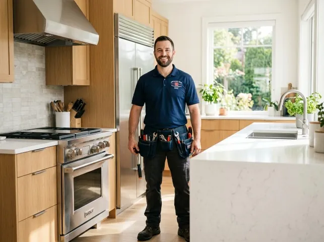 Appliance Repair Hero technician in a Ackerman, MS kitchen after an appliance repair